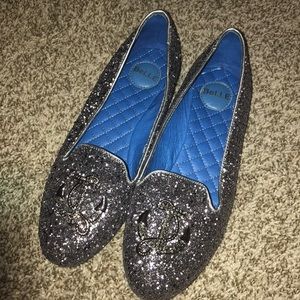 Chinese glitter flats silver anchor
